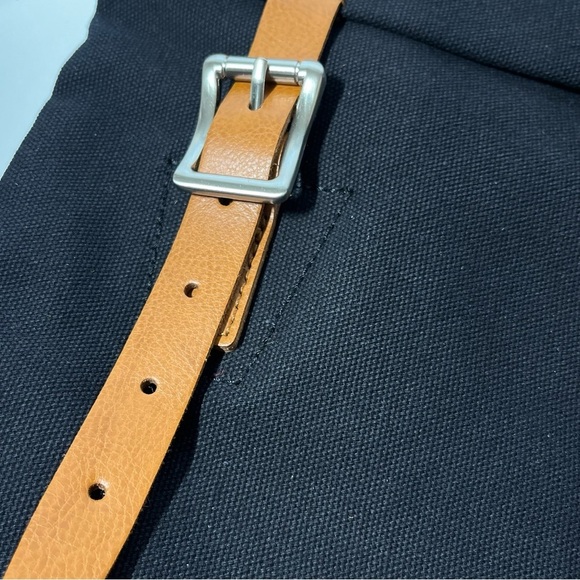 Indian Motorcycle Black Canvas Leather Backpack Book Gear Travel‎ Bag NWOT - Picture 11 of 11